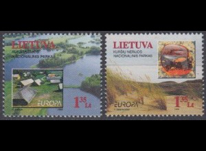 Litauen Mi.Nr. 693-94 Europa 99, Natur-+ Nationalparks (2 Werte)