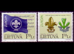 Litauen Mi.Nr. 933-34 Europa 07, Pfadfinder (2 Werte)