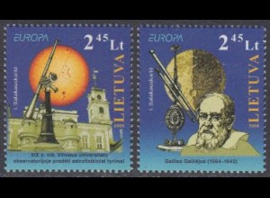 Litauen Mi.Nr. 1006-07 Europa 09, Astronomie (2 Werte)