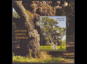 Litauen Mi.Nr. Block 40 Naturdenkmäler, Stieleiche in Stelmuze