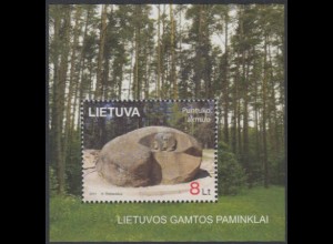 Litauen Mi.Nr. Block 44 Naturdenkmäler, Findling Puntukas