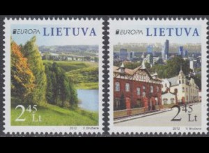Litauen Mi.Nr. 1103-04 Europa 12 Besuche, Landschaft, Architektur (2 Werte)