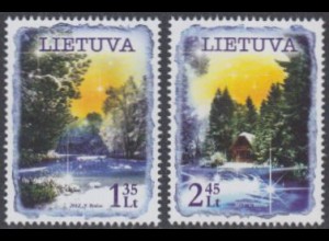 Litauen Mi.Nr. 1119-20 Weihnachten, Winterlicher Wald (2 Werte)