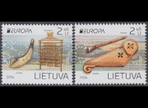 Litauen Mi.Nr. 1159-60 Europa 14, Volksmusikinstrumente (2 Werte)