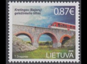 Litauen Mi.Nr. 1191 Zug auf Eisenbahnbrücke Kretinga (0,87)