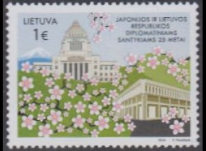 Litauen MiNr. 1216 Diplomat.Beziehungen zu Japan, Parlamentsgebäude (1)