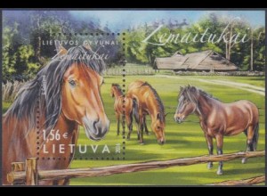 Litauen MiNr. Block 52 Litauische Tiere, Zemaitukas-Pony