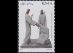 Litauen MiNr. 1255 Zeitgenössische Kunst, Skulptur Auferweckung d.Lazarus (0,94)