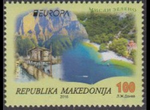 Makedonien MiNr. 756 Europa 16, Umweltbewusst leben, Pfahlbaumuseum,Kirche (100)