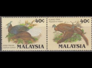 Malaysia Mi.Nr. Zdr.319-20C Geschützte Tiere, Fasanenvögel 