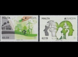 Malta Mi.Nr. 1927-28 Europa 16, Umweltbewusst leben, Von Grau zu Grün (2 Werte)