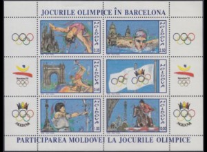 Moldawien Mi.Nr. Block 1 Olympia 1992 Barcelona