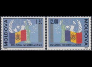 Moldawien Mi.Nr. 39-40 Aufnahme Moldawiens in die UNO (2 Werte)