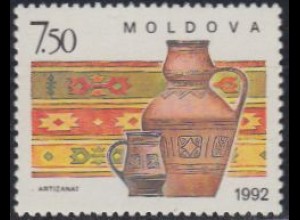 Moldawien Mi.Nr. 43 Volkskunst, Tonkrüge, Teppich (7,50)