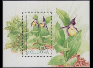 Moldawien Mi.Nr. Block 4 Geschützte Blumen, Frauenschuh