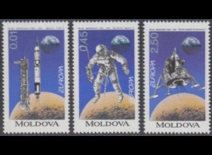 Moldawien Mi.Nr. 106-08 Europa 94, Entdeckungen+Erfindungen, Weltraum (3 Werte)