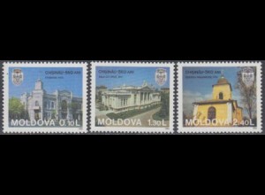 Moldawien Mi.Nr. 219-21 560Jahre Stadt Chisinau (3 Werte)