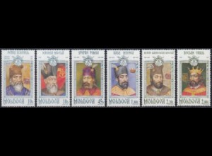 Moldawien Mi.Nr. 256-61 Herrscher der Moldau (6 Werte)