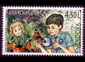 Moldawien Mi.Nr. 583 Europa 07, Pfadfinder mit Schmetterling (4,50)
