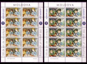 Moldawien Mi.Nr. Klbg.582-83 Europa 07, Pfadfinder (2 Bögen)