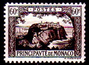 Monaco Mi.Nr. 59 Freim. Felsen von Monaco (60 c)