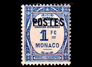 Monaco Mi.Nr. 159 Freim. Postauftragsmarke mit Audruck (1)