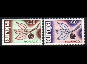 Monaco Mi.Nr. 810-11 Europa 65, Zweig mit Frucht aus Buchstaben CEPT (2 Werte)