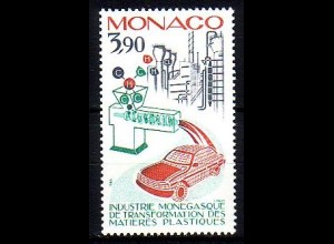 Monaco Mi.Nr. 1768 Kunststoffindustrie, Fabrikgelände, Mahlwerk, Auto (3,90)