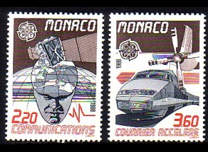 Monaco Mi.Nr. 1859-60 Europa 88, Transport- und Kommunikationsmittel (2 Werte)