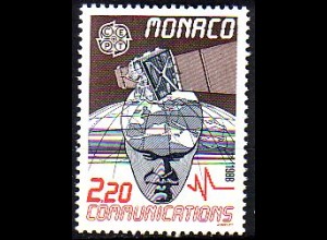 Monaco Mi.Nr. 1859 Europa 88, Satellit, Europakarte, Weltkugel (2,20)