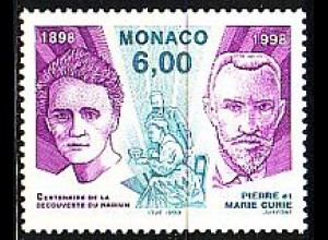Monaco Mi.Nr. 2402 Endeckung des Radiums durch P. und M. Curie (6,00)