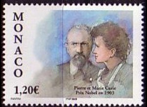 Monaco Mi.Nr. 2663 Nobelpreisverleihung an P. und M. Curie (1,20)