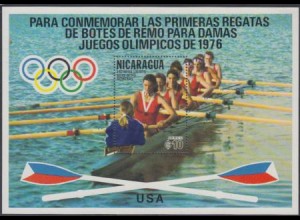 Nicaragua Mi.Nr. Block 94 Olympia 1976 Montreal, Rudern Achter-Damen