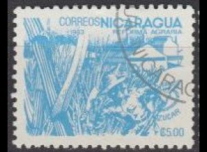 Nicaragua Mi.Nr. 2452 Freim. Landwirtschaftsreform, Zuckerrohr (5,00)