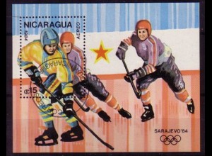 Nicaragua Mi.Nr. Block 155 Olympische Spiele Sarajevo, Eishockey