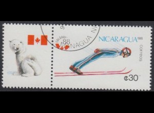 Nicaragua Mi.Nr. 2848 Olympia 1988 Calgary, Skispringen (30)