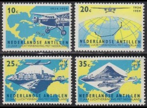 Niederl.Antillen Mi.Nr. 102-05 25J. Flugverbindung mit Holland (4 Werte)