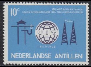 Niederl.Antillen Mi.Nr. 148 100Jahre ITU, Weltkugel, Sendeapparatur (10)