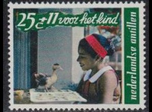 Niederl.Antillen Mi.Nr. 197 Jugendwohlfahrt, Mädchen mit Ente (25+11)