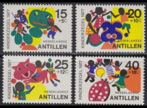 Niederl.Antillen Mi.Nr. 341-44 Jugendwohlfahrt, Kinder m.Phantasietieren (4 W.)