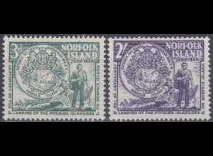 Norfolk-Insel Mi.Nr. 21-22 Landung der Pitcairn-Insulaner (2 Werte)