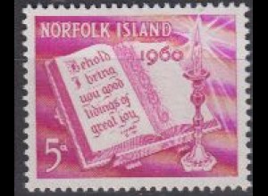 Norfolk-Insel Mi.Nr. 41 Weihnachten, Bibel, Leuchter (5)