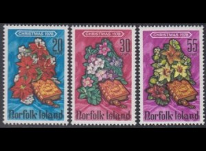 Norfolk-Insel Mi.Nr. 220-22 Weihnachten, Bibel, Hibiscus (3 Werte)