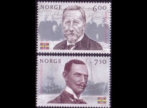 Norwegen Mi.Nr. 1534-1535, 100. Jahrestag der Auflösung der Personalunion zwischen den Königreichen Norwegen und Schweden (2 W.)