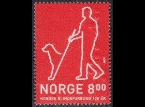 Norwegen Mi.Nr. 1699 Norweg.Blindengesellschaft, Mann mit Blindenhund (8,00)