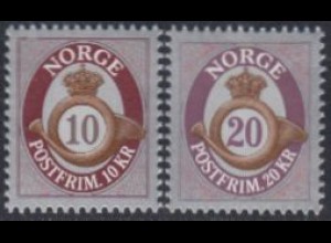 Norwegen Mi.Nr. 1831-32 Freim. Posthorn (2 Werte)