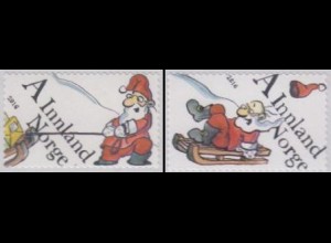 Norwegen MiNr. 1925-26 Weihnachten, Weihnachtsmann mit Schlitten, skl (2 Werte)