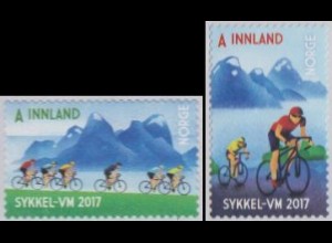 Norwegen MiNr. 1941-42 Straßen-Rad-WM, skl (2 Werte)