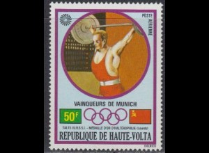 Obervolta Mi.Nr. 390 Olympia 1972 München, Goldm. Talts, Gewichtheben (50)