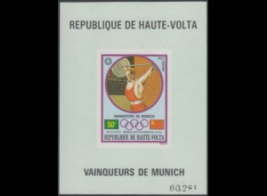 Obervolta Mi.Nr. 390Sb Olympia 1972 München, Goldm. Talts, Gewichtheben (50)
